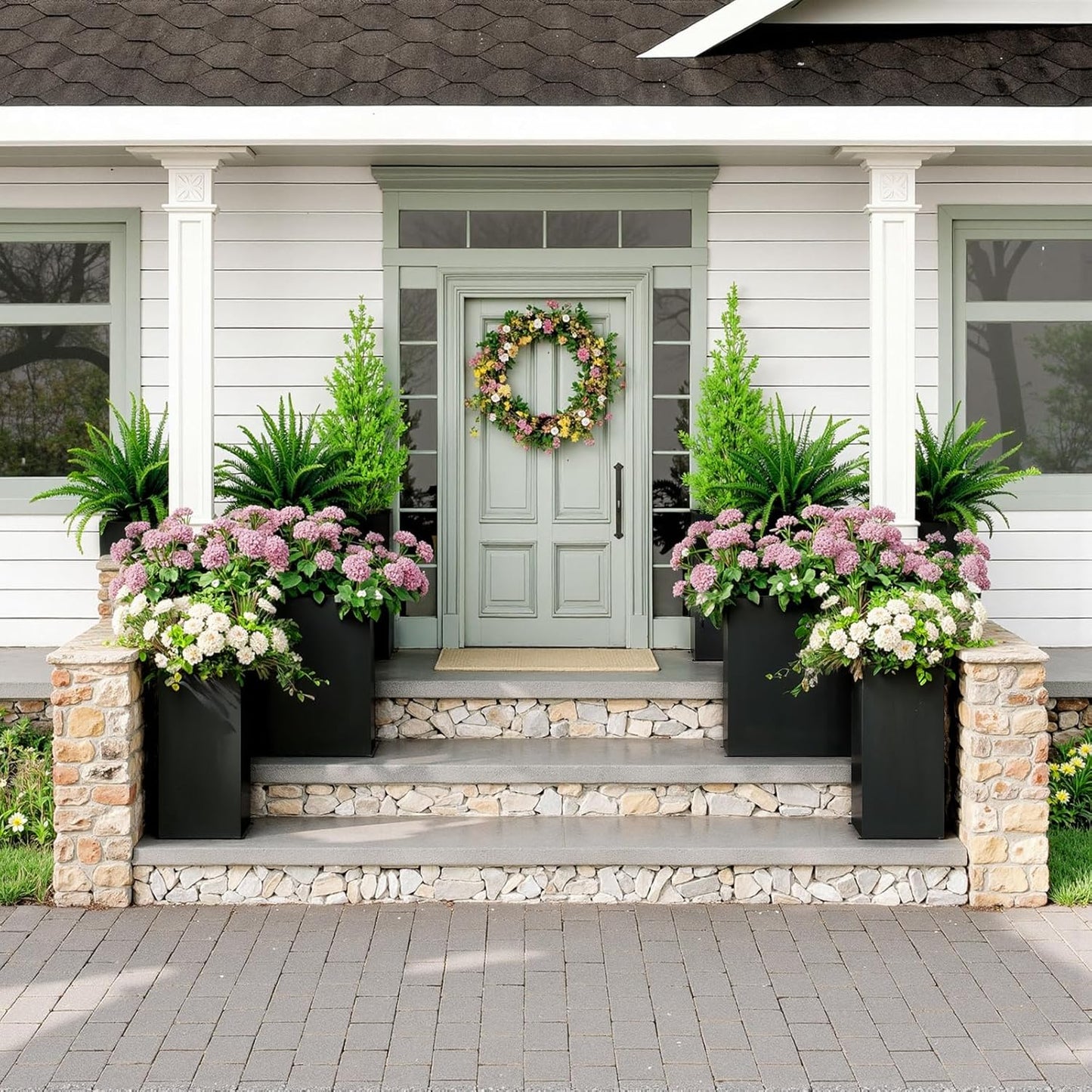 Planter Box Outdoor 38"W x 10.2"D x 30"H- Tall Rectangular Planters for Outdoor Patio/Porch, All-Weather with Anti-dumping Kit, Durable Galvanized Steel, Modern Design for Plants, Flower,Garden