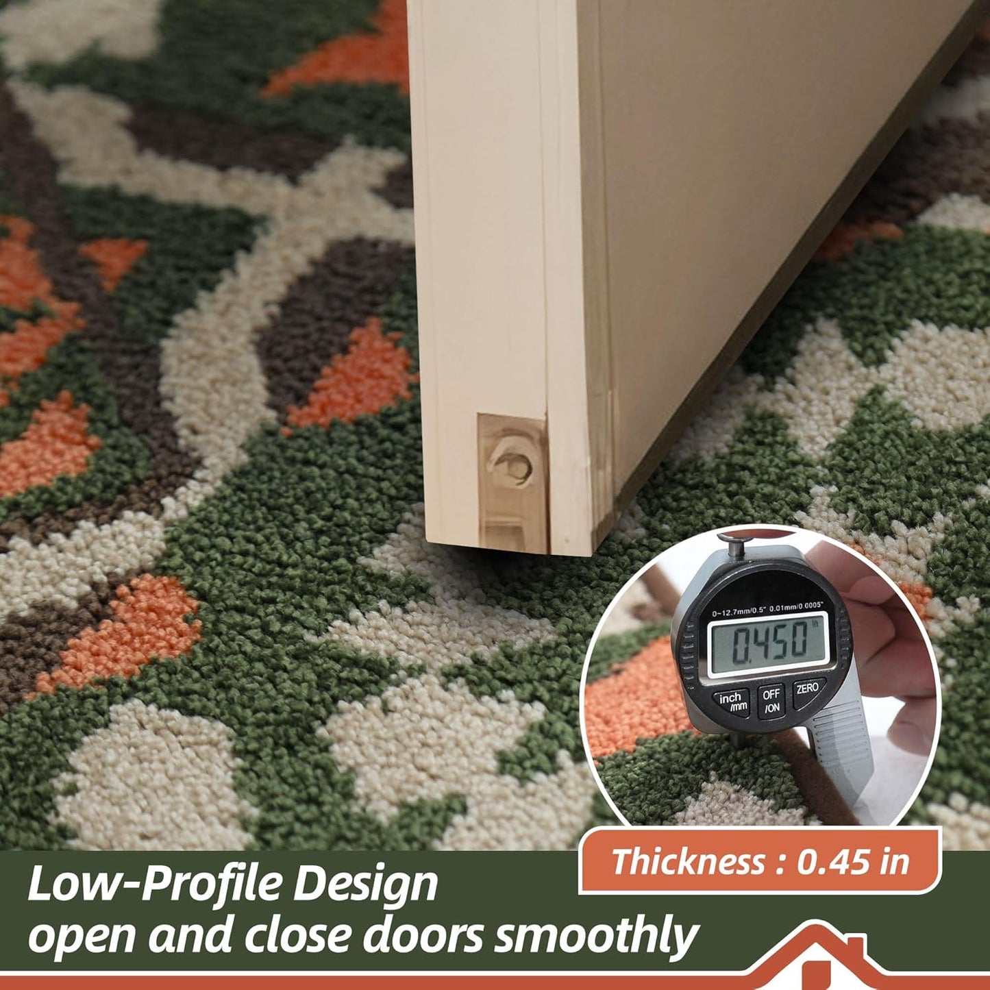 BEQHAUSE Dirt Trapper Door Mat 32" x 48", Non-Slip Entryway Rugs Washable, Floor Mat Stain Resistant and Absorbent Welcome Mat for Front Back Door, Muddy Wet Shoes & Paws, Boho Geometric Floral