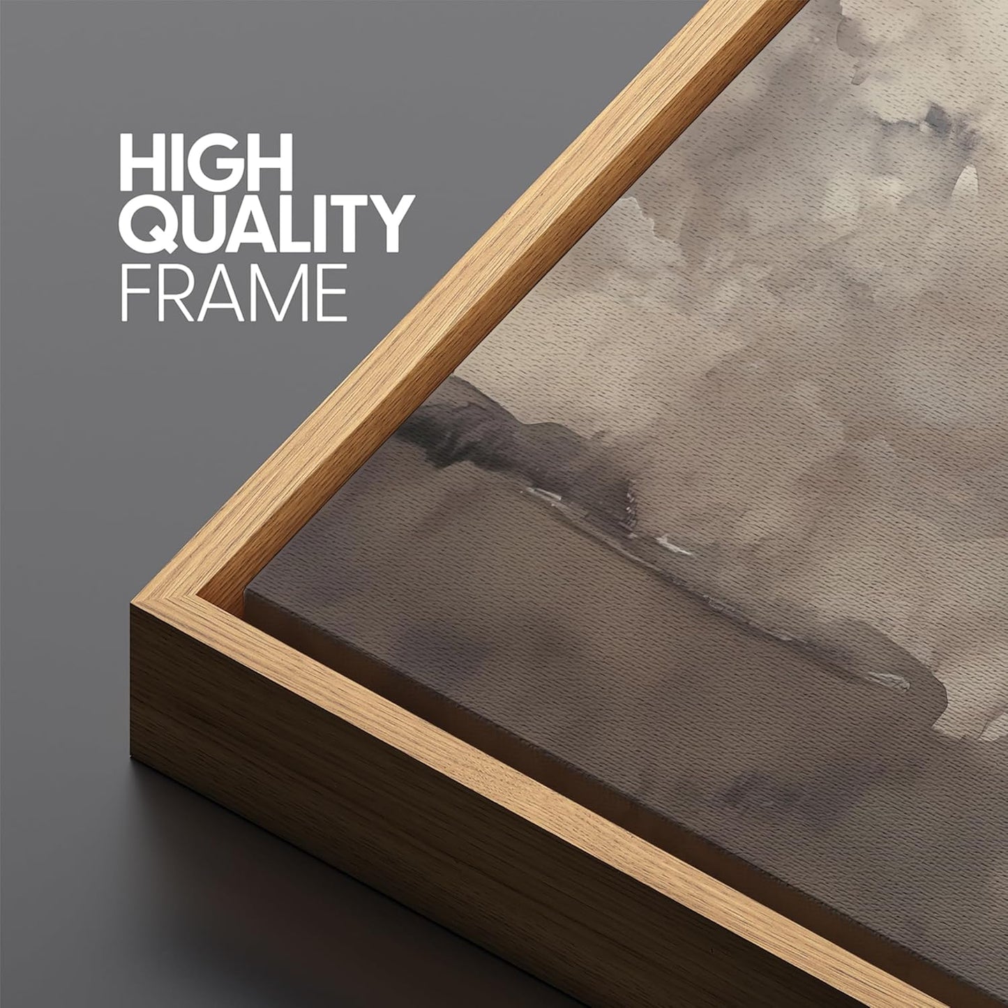 MUDECOR Large Framed Canvas Print Wall Art Misty Landscape Neutral Tranquil Abstract Nature Painting in Earth Tones Illustrations Decorative Colorful Multicolor for Bedroom - 60"x20"