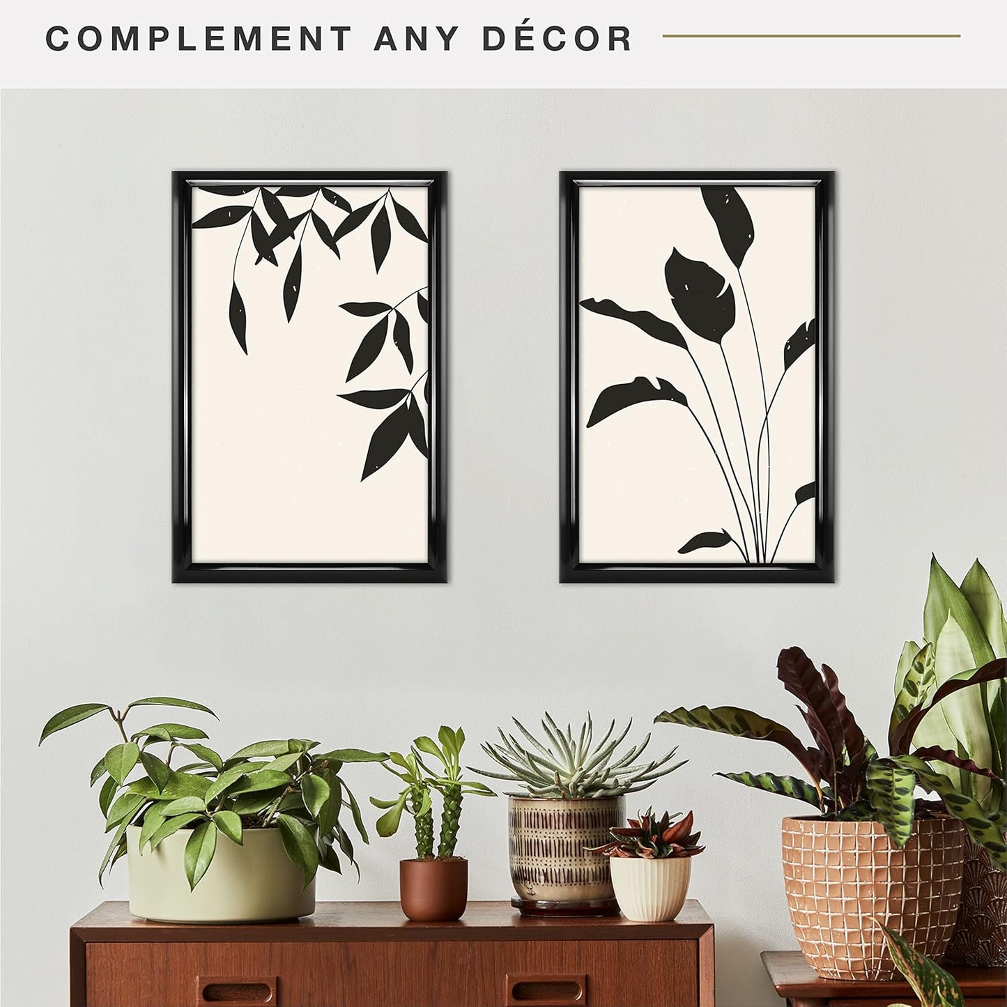 MCS Trendsetter 11x17 Poster Frame Black High-Gloss, Vertical & Horizontal Wall Hanging Large Picture Frame for Photos, Posters & Art Prints (2-Pack)