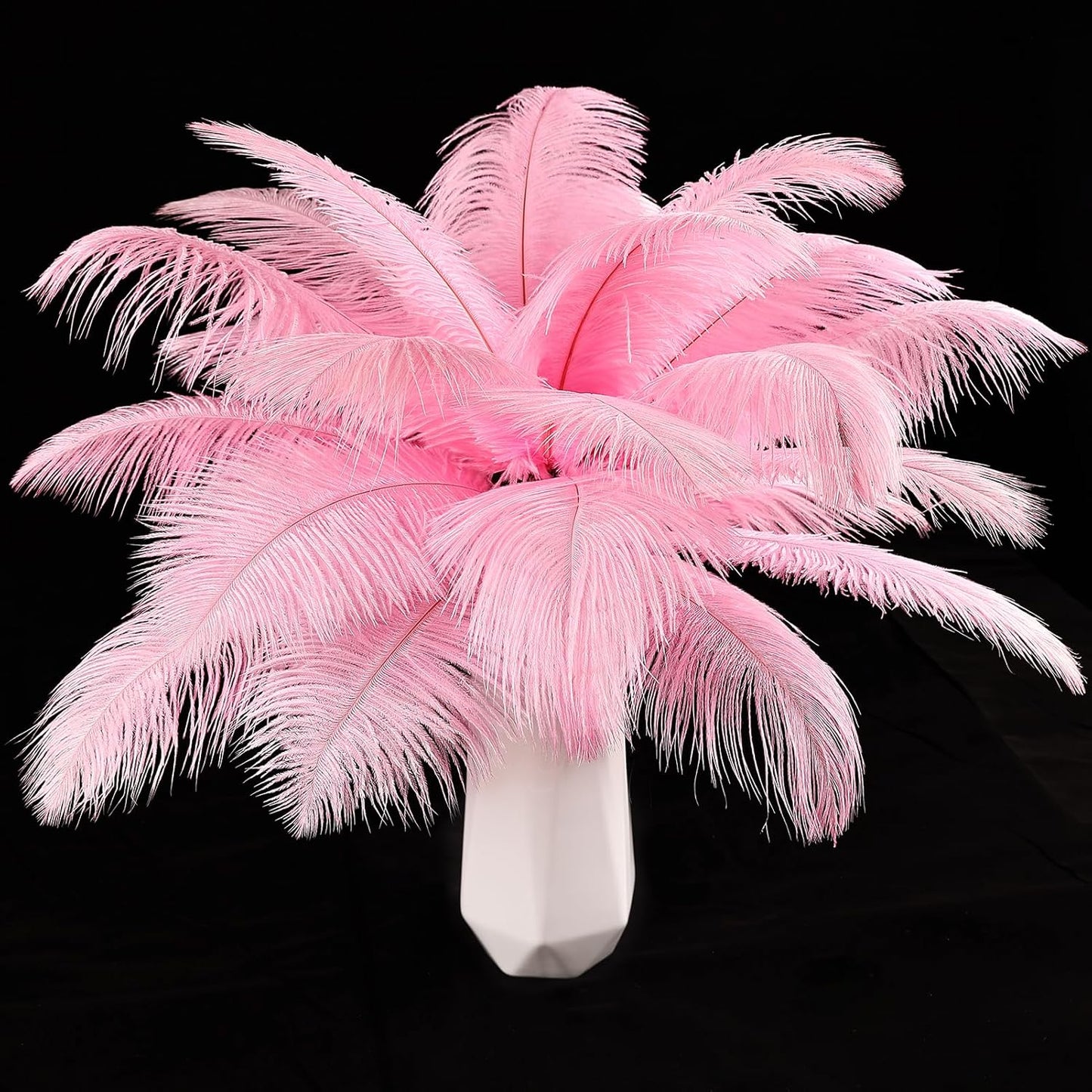 THARAHT Pink Ostrich Feathers 24pcs Natural Bulk 10-12Inch 25cm-30cm for Crafts Wedding Party Centerpieces Easter Gatsbi and Home Decoration Feathers