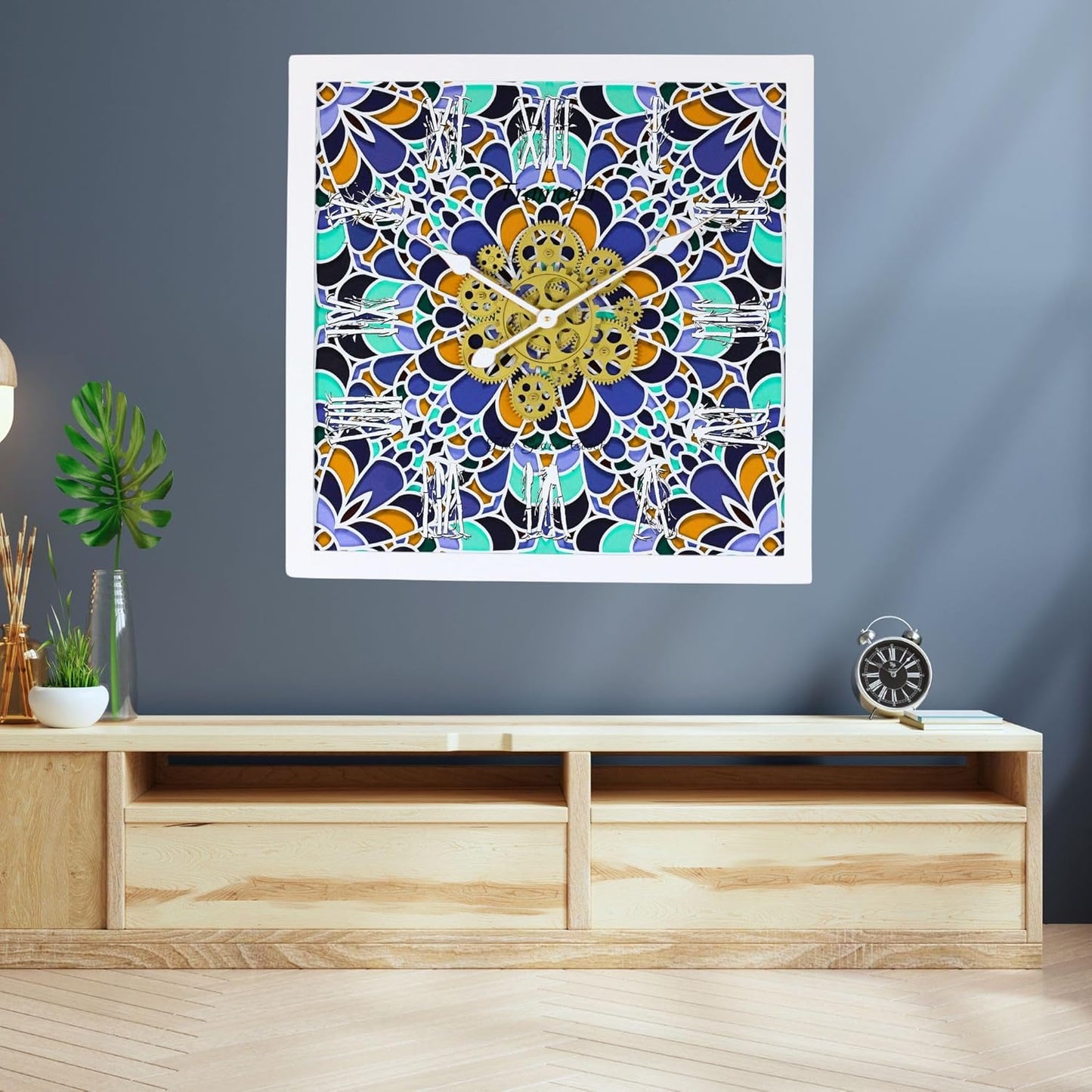 The Gears Clock Wall Clock Italy Collection with Moving Gears (Tramonti, 24 inches (60 cm))