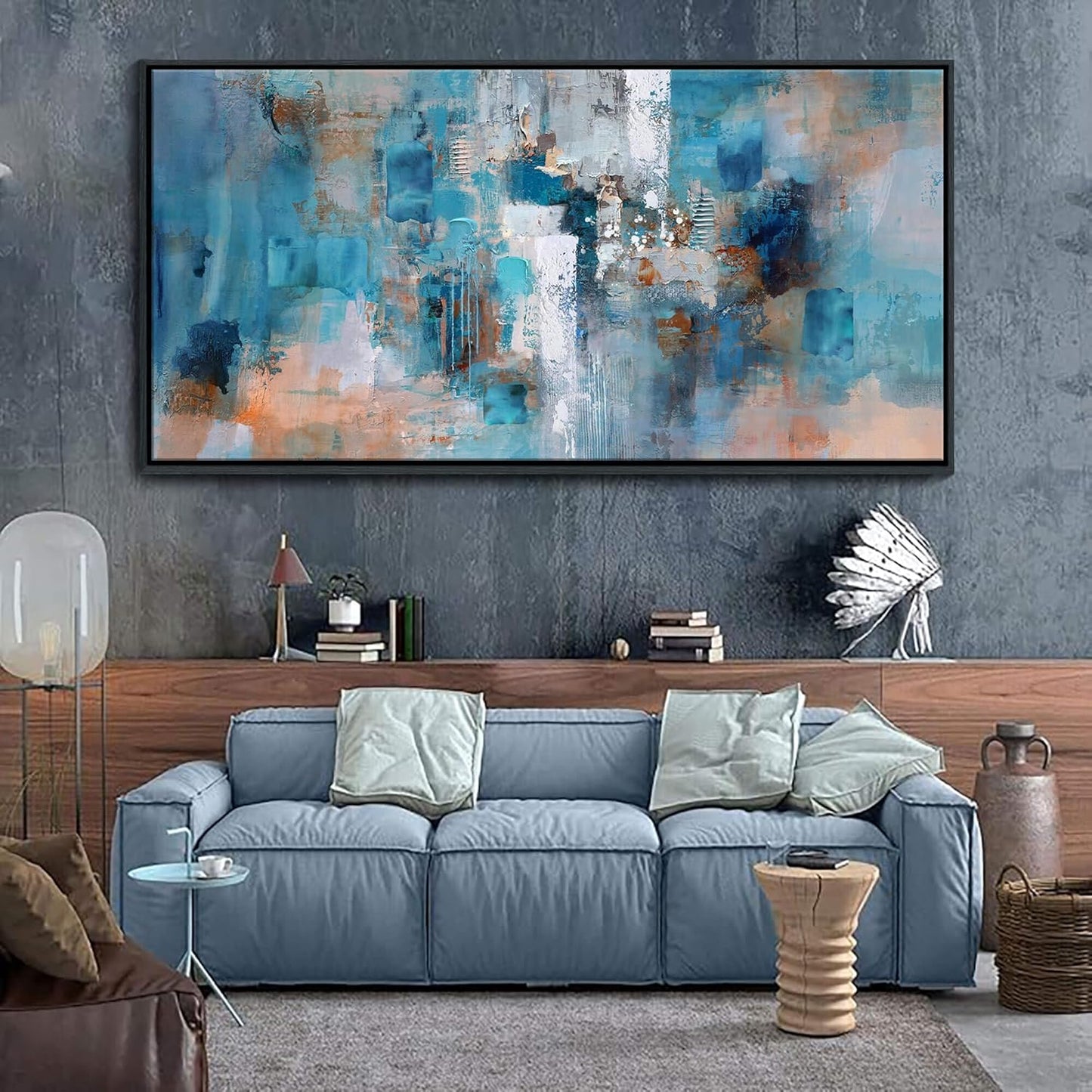 Framed Wall Art for Bedroom Large Abstract Wall Art Wall Pictures for Living Room Canvas Wall Art for Living Room Bathroom Decor 24x48 Inches