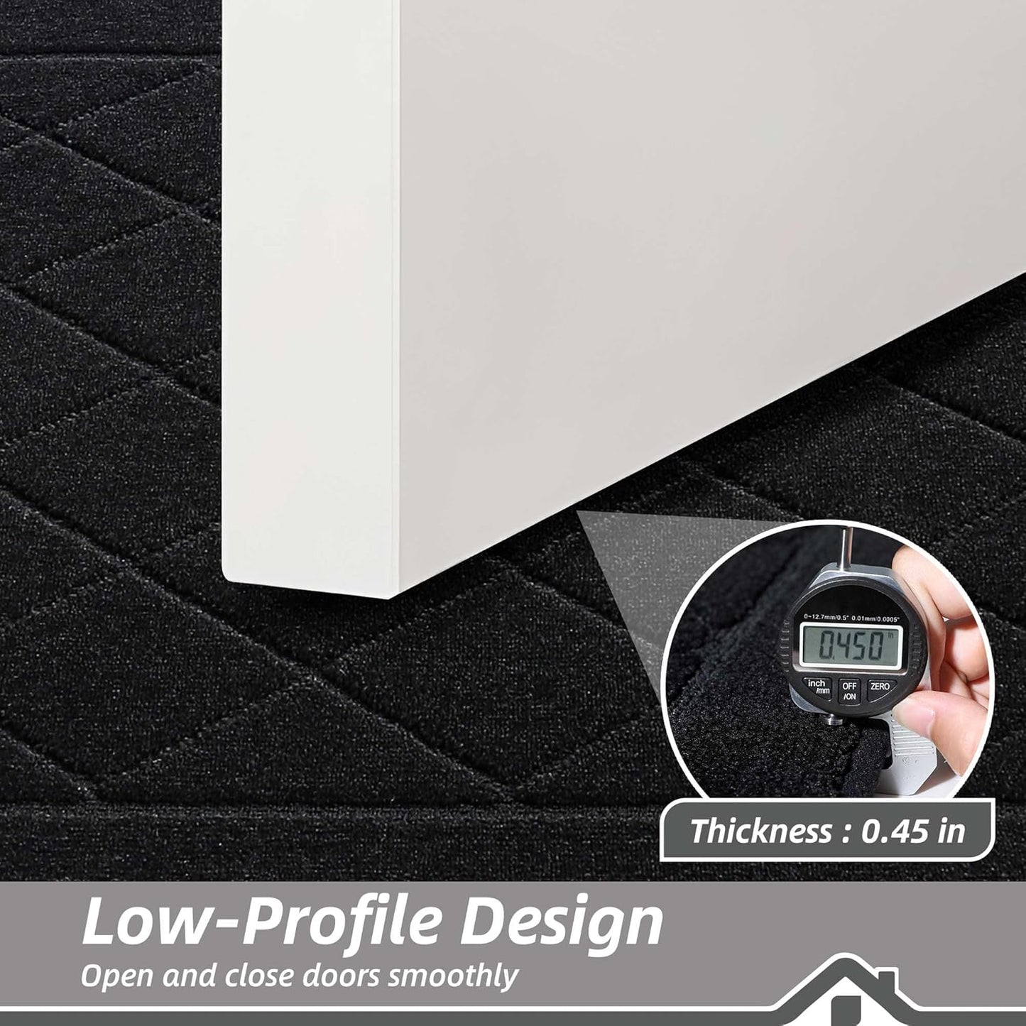 BEQHAUSE Dirt Trapper Door Mat 20" x 32", Doormat Non-Slip Entryway Rugs Washable, Dog Door Mat Stain Resistant and Absorbent Welcome Floor Mat for Front Back Door, Muddy Wet Shoes & Paws, Black