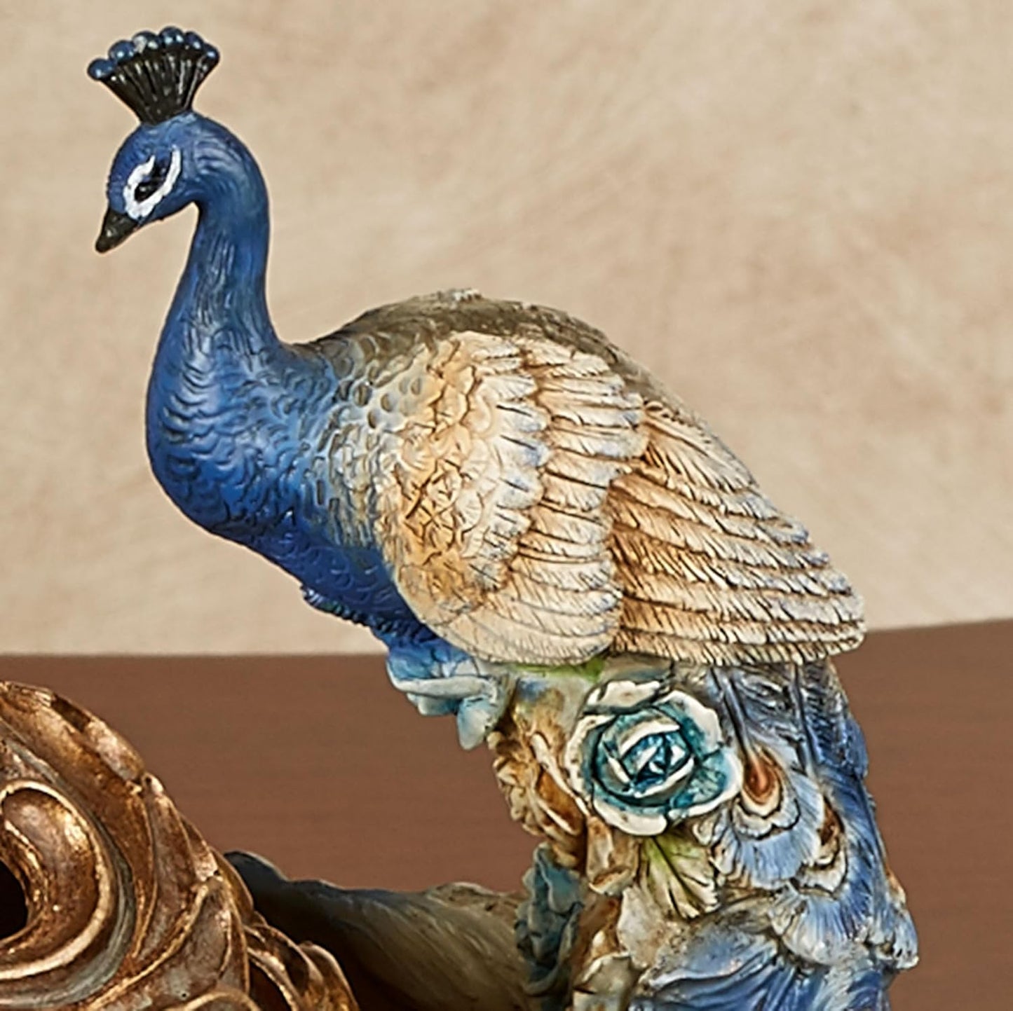 Touch of Class Luxe Plumes Peacock Decorative Centerpiece Bowl Blue - Made of Resin - Handpainted Mosaic - Table Centerpieces Decor for Kitchen, Dining Room - 16.5 Inches Wide