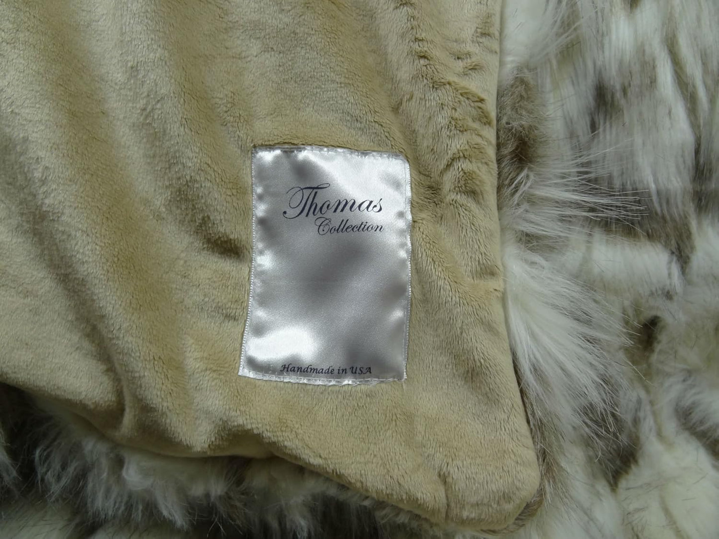 Ivory Faux Fur Throw Blanket & Bedspread - Tibet Fox Fur - Ivory Beige Luxury Faux Fur - Throw Blanket - Luxury Soft Faux Fur, Made in USA, 16445