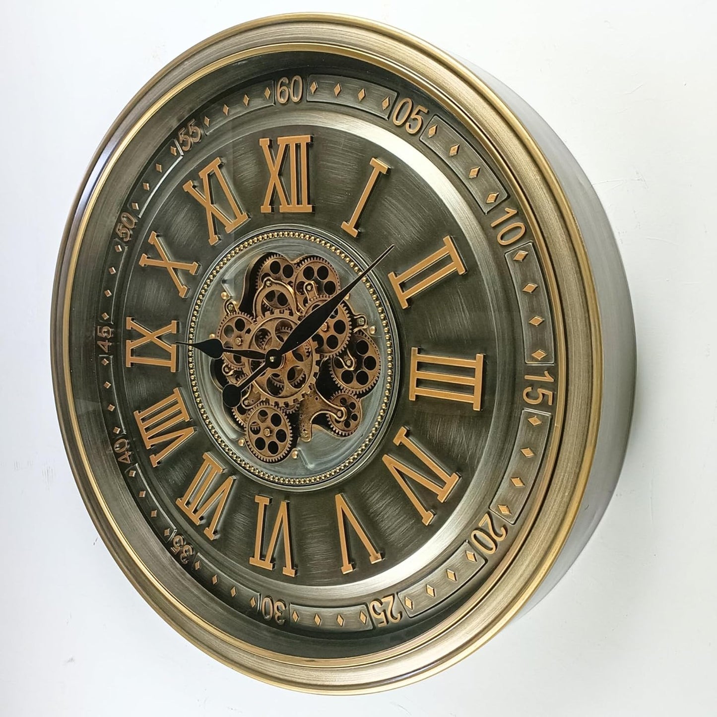 32'' Inch Real Moving Gear Wall Clock Ireland Line (Brass Antique, 32 inches (80 cm))
