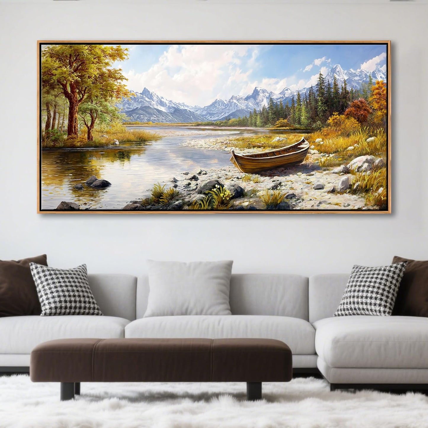 Mofutinpo Mountain Landscape Wall Art - Nature Forest Canvas Art for Living Room, Bedroom & Dining Room - Framed Paintings for Wall Decor - Large Scenic Artwork for Home 24x48IN