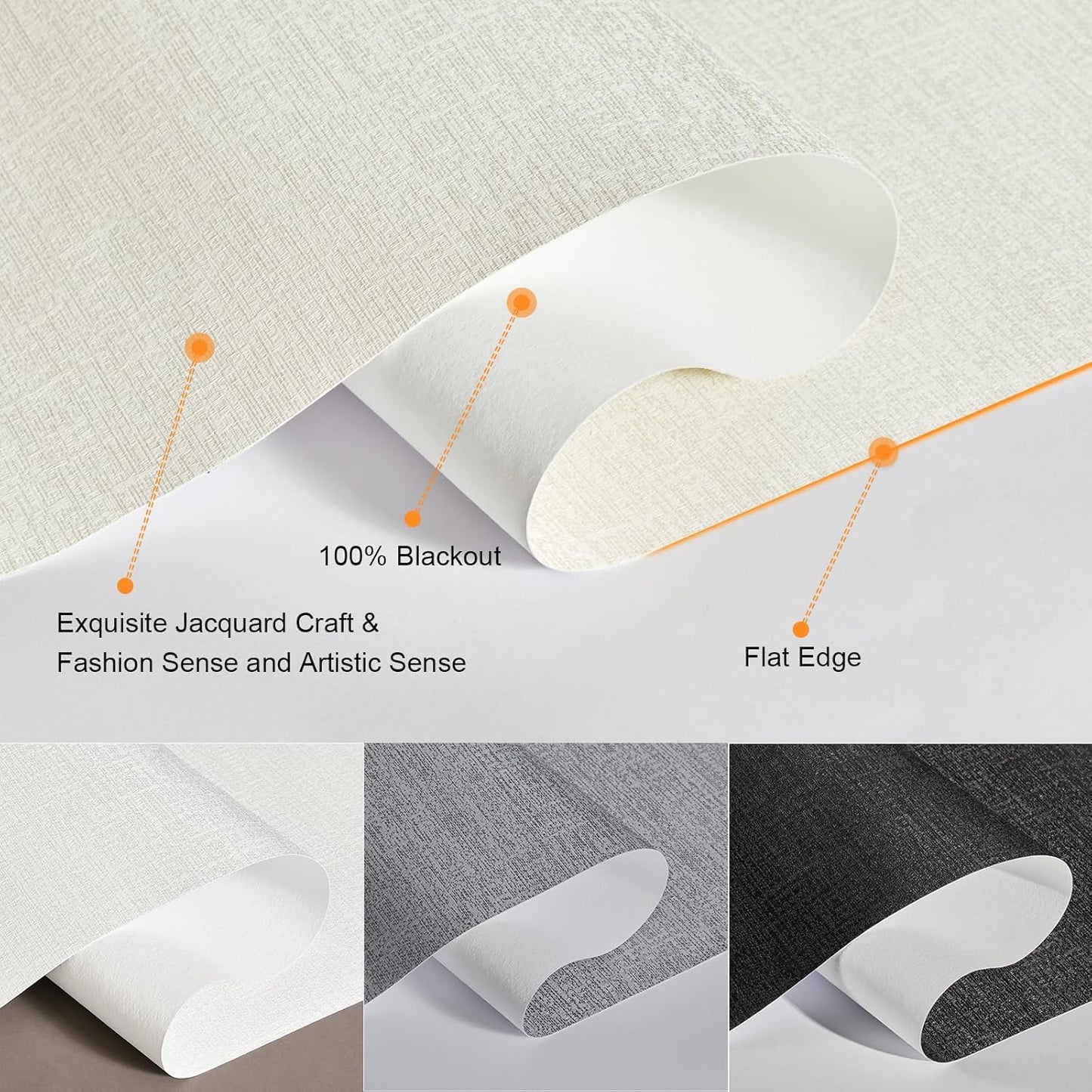 Persilux Blackout Shades for Windows Cordless Roller Blinds, Roller Windows Shades for Home with Fabric Attached Valance, UV Protections Easy Installation for Door/Office, Limestone(56.5" W x 64" H)