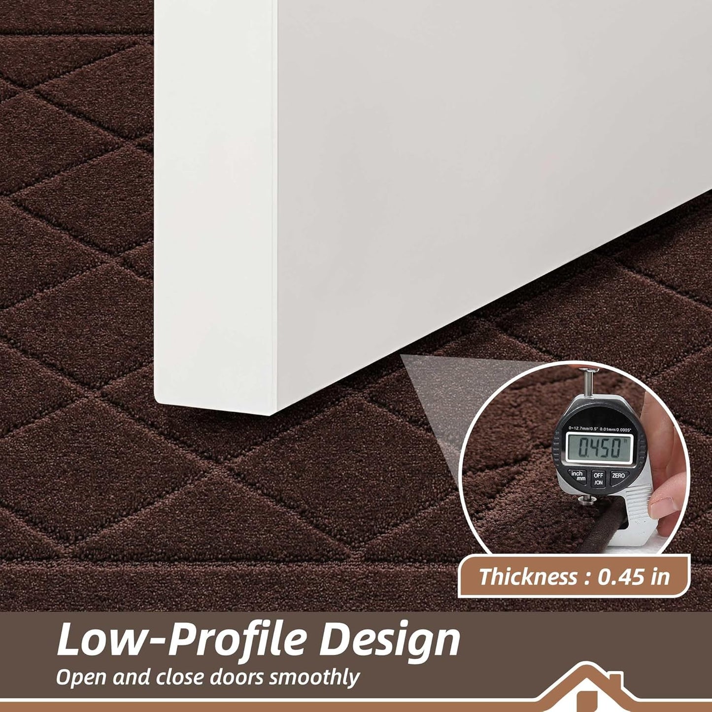 BEQHAUSE Dirt Trapper Door Mat 36" x 60", Doormat Non-Slip Entryway Rugs Washable, Dog Door Mat Stain Resistant and Absorbent Welcome Floor Mat for Front Back Door, Muddy Wet Shoes & Paws, Brown