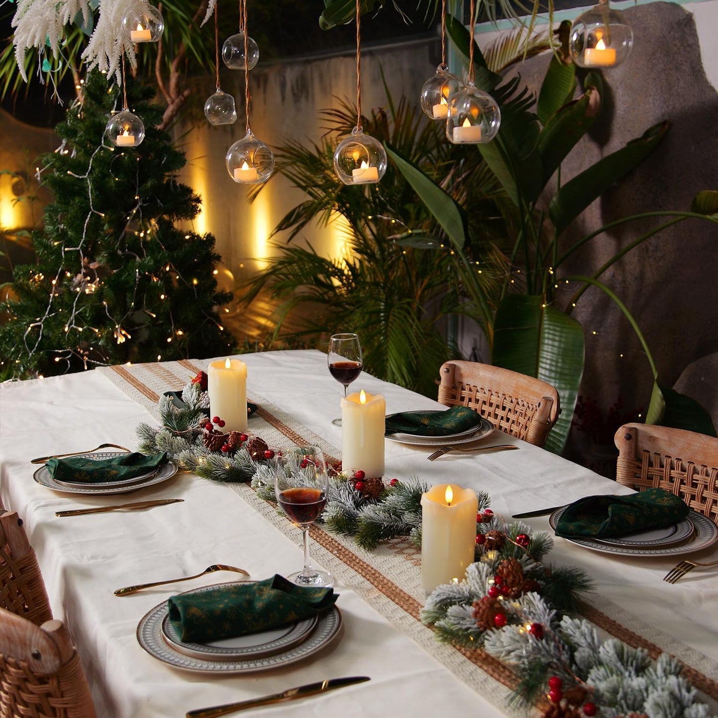 Homemory Dripping Wax Flameless Candles, Battery Operated Candles with Remote Control and Timers, LED Pillar Candles, Electric Fake Candles, 3" x 6", Set of 2