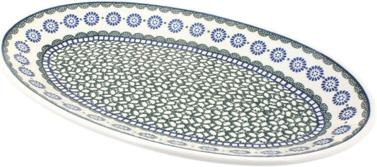 Blue Rose Polish Pottery Maia Large Oval Platter