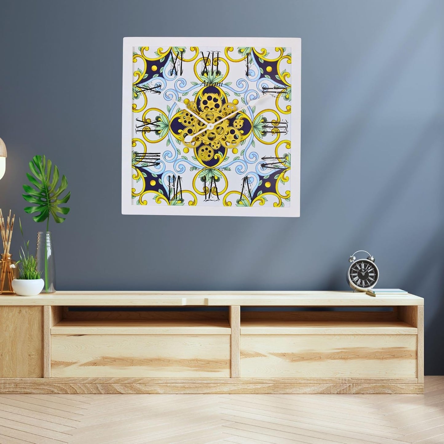 The Gears Clock Wall Clock Italy Collection with Moving Gears (Atrani, 24 inches (60 cm))