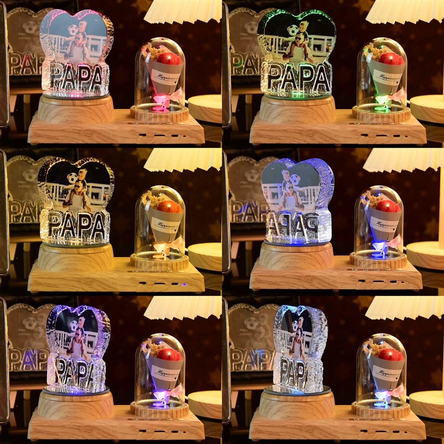 MAMA Crystal custom picture-personalized 3D Crystal Photo frame, birthday gifts, anniversary, wedding gift, gift for Mother's Day Gifts for Mom, Wife and Daughter, Rose-MAMA