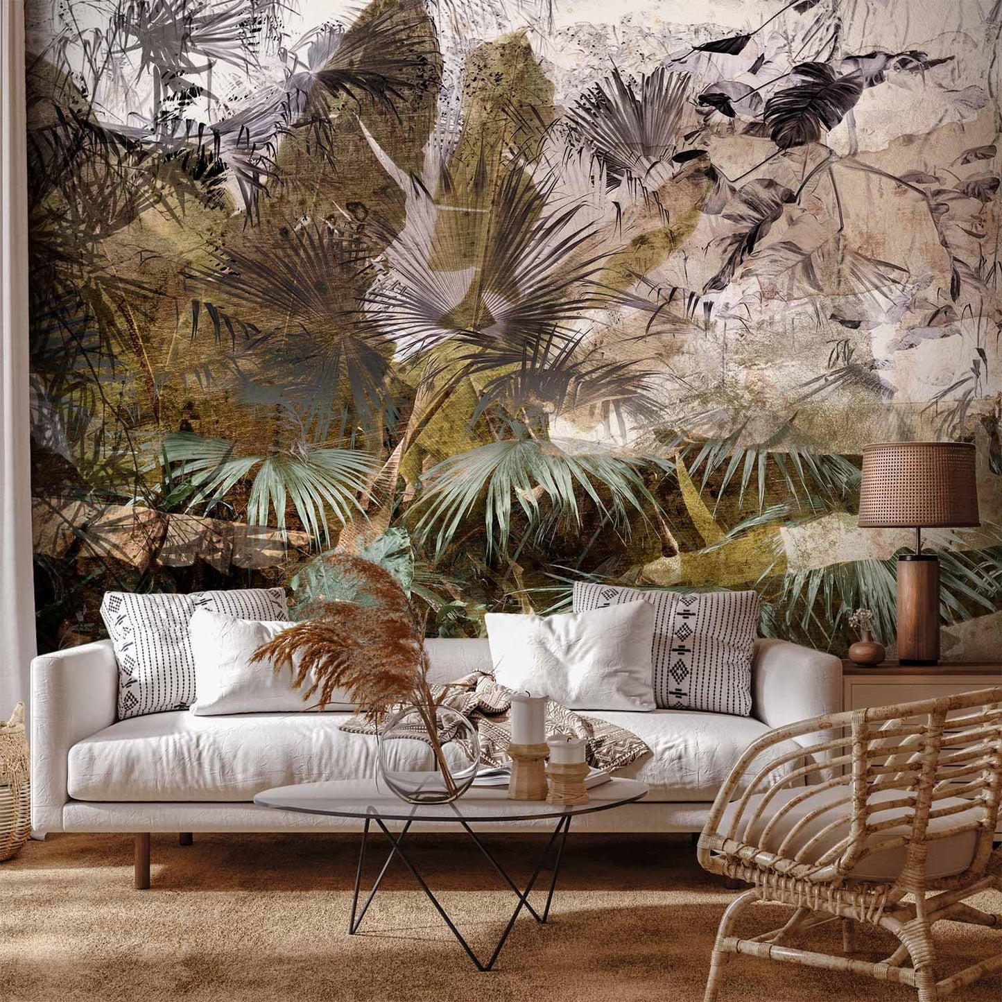 artgeist Wall Mural Tropical Leaves 154x110 in - XXL Peel and Stick Self-Adhesive Wallpaper Removable Large Sticker Foil Wall Decor Print Picture Design Jungle Nature Palm Green Leaves b-C-0789-a-a