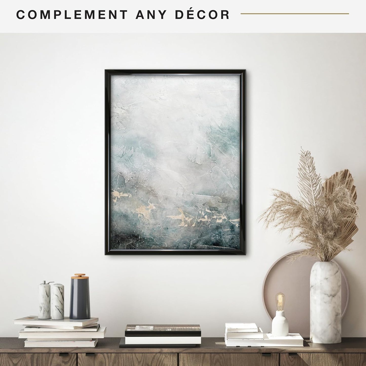 MCS Trendsetter 18x24 Poster Frame Black High-Gloss, Vertical & Horizontal Wall Hanging Large Picture Frame for Photos, Posters & Art Prints (1-Pack)