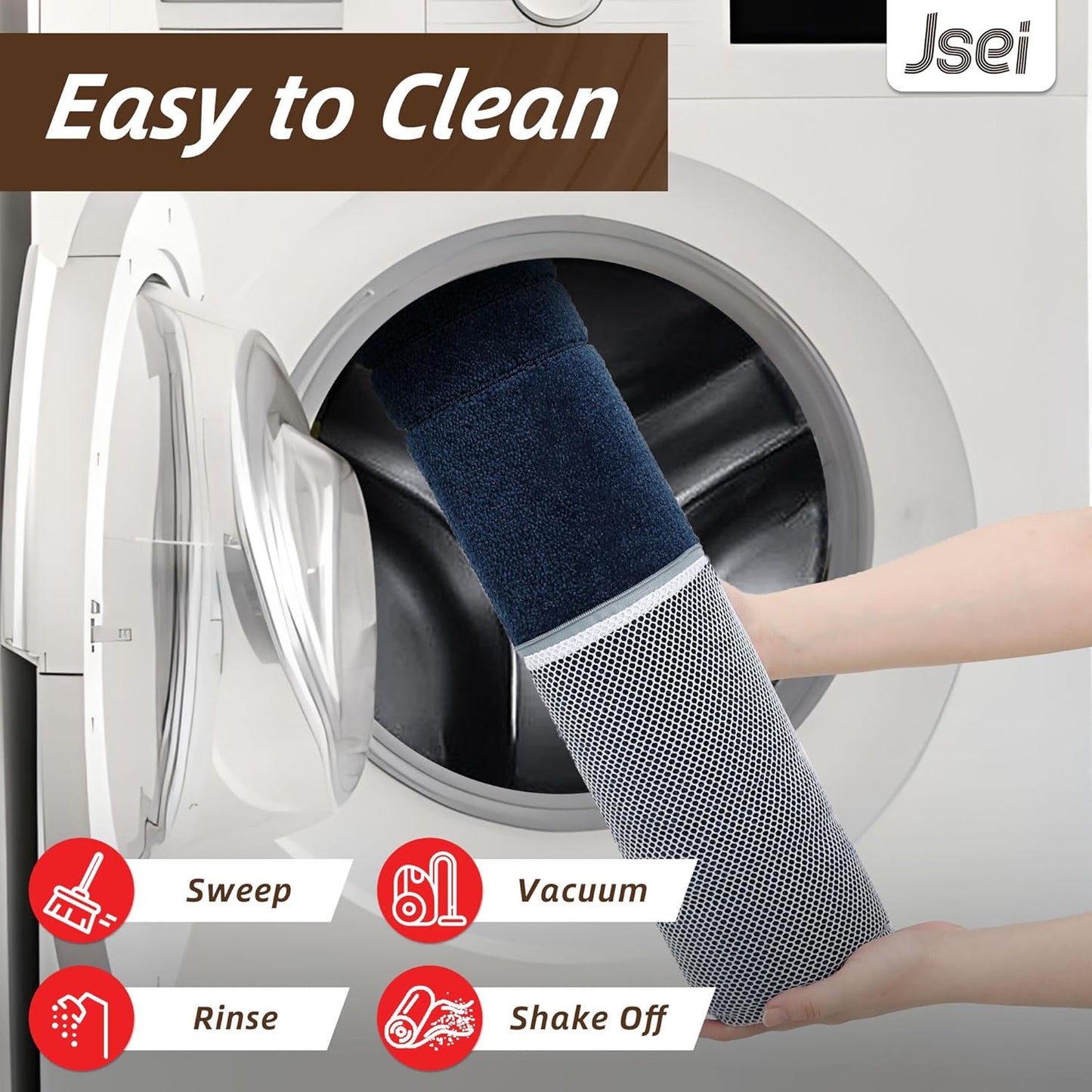 JSEI Entryway Rugs Doormat 20"x32", Non-Slip Dirt Trapper Door Mats Indoor, Washable Absorbent and Stain Resist Welcome Floor Mat for Front Door, Dog Door Mat, Muddy Wet Shoes & Paws, Navy Blue