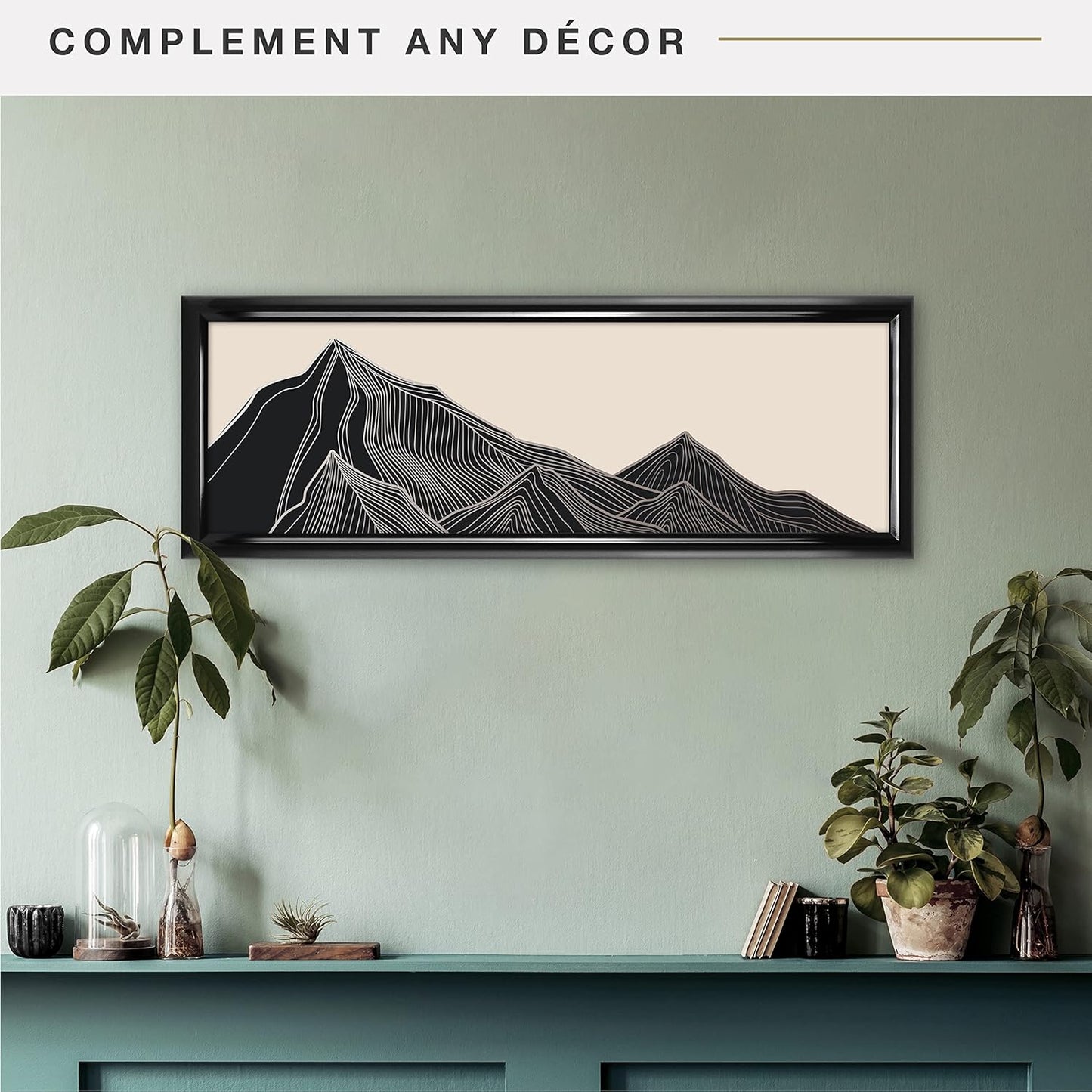 MCS Trendsetter 8x24 Poster Frame Black High-Gloss, Vertical & Horizontal Wall Hanging Large Picture Frame for Photos, Posters & Art Prints (1-Pack)