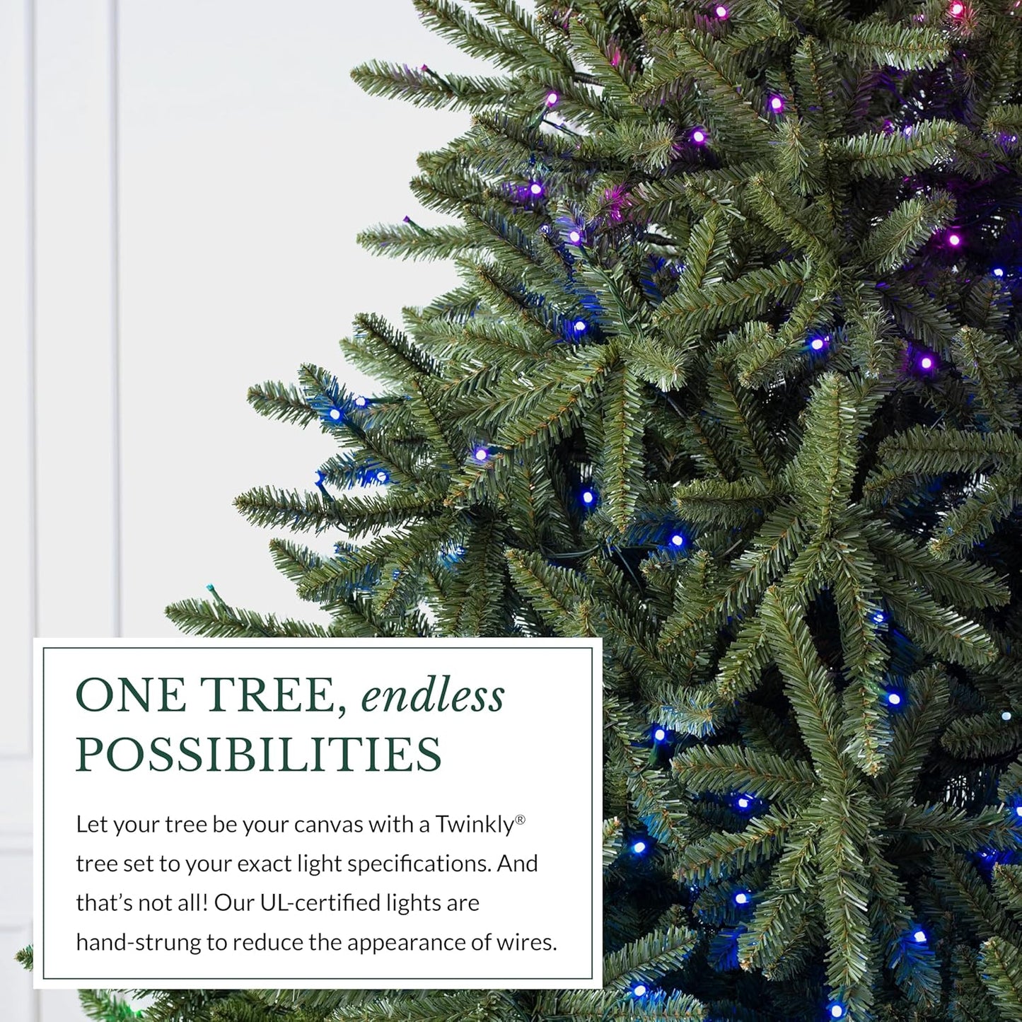 Balsam Hill 7.5 ft Pre-Lit Classic Blue Spruce - Artificial Christmas Tree with 540 Twinkly Lights, Easy Plug Technology, Premium Stand & Storage Bag for Indoor Holiday Decorating