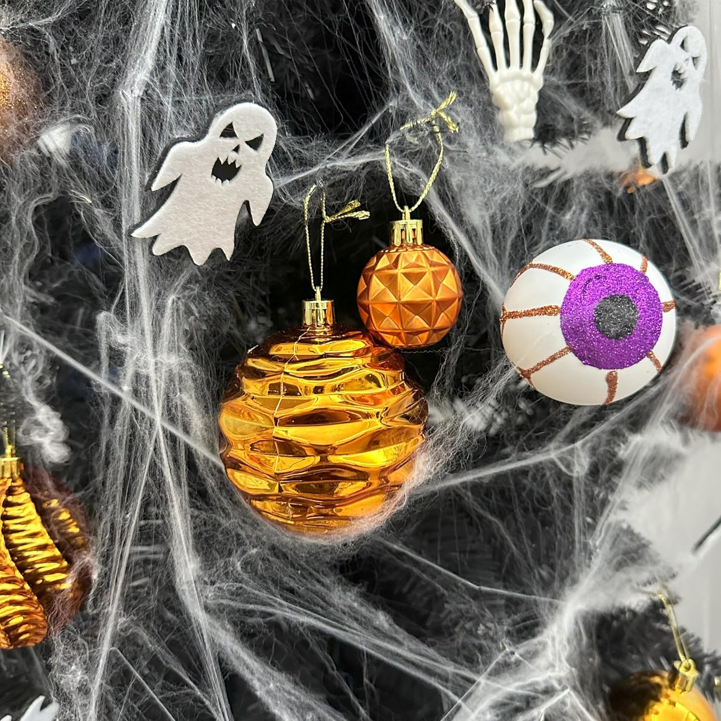 XmasExp 16ct Christmas Ball Ornaments Set Yellow Shatterproof Xmas Tree Hanging Decorations for Fall Thanksgiving Holiday Decor (Orange, 3.15“)