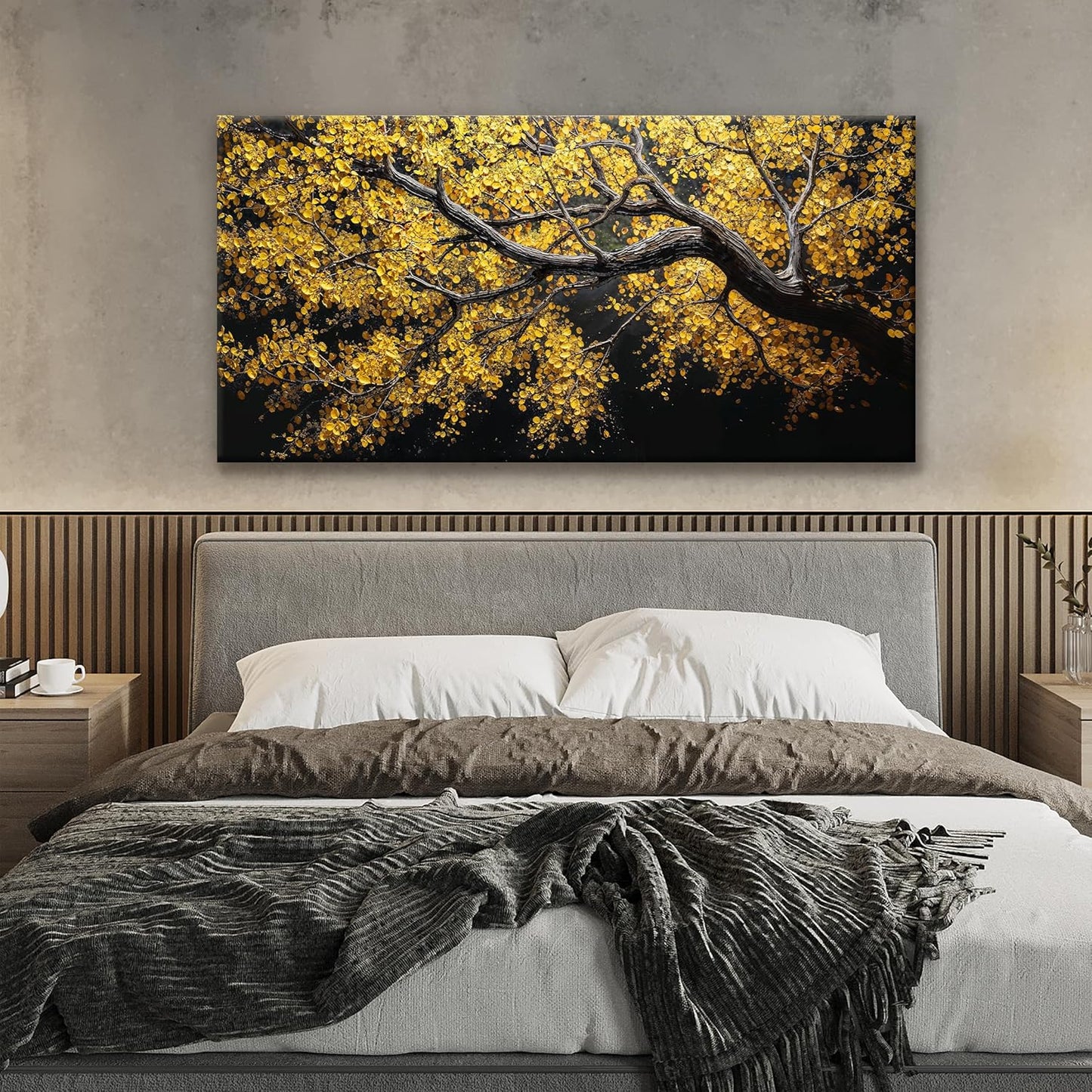 Modern Wall Art Nature Canvas Art Wall Decor Abstract Wall Decor Prints Painting Gold Tree Botanical Abstract Wall Art Picture For Bedroom Living Room Dining Room Home Office Artwork 24"×48"
