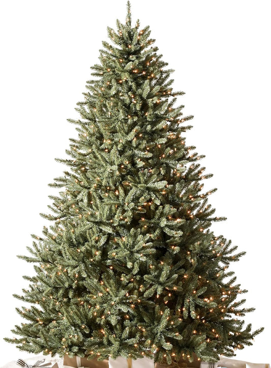 Balsam Hill 5.5 ft Pre-Lit Classic Blue Spruce - Artificial Christmas Tree with 400 LED Clear Lights, Easy Plug Technology, Premium Stand & Storage Bag for Indoor Holiday Decorating