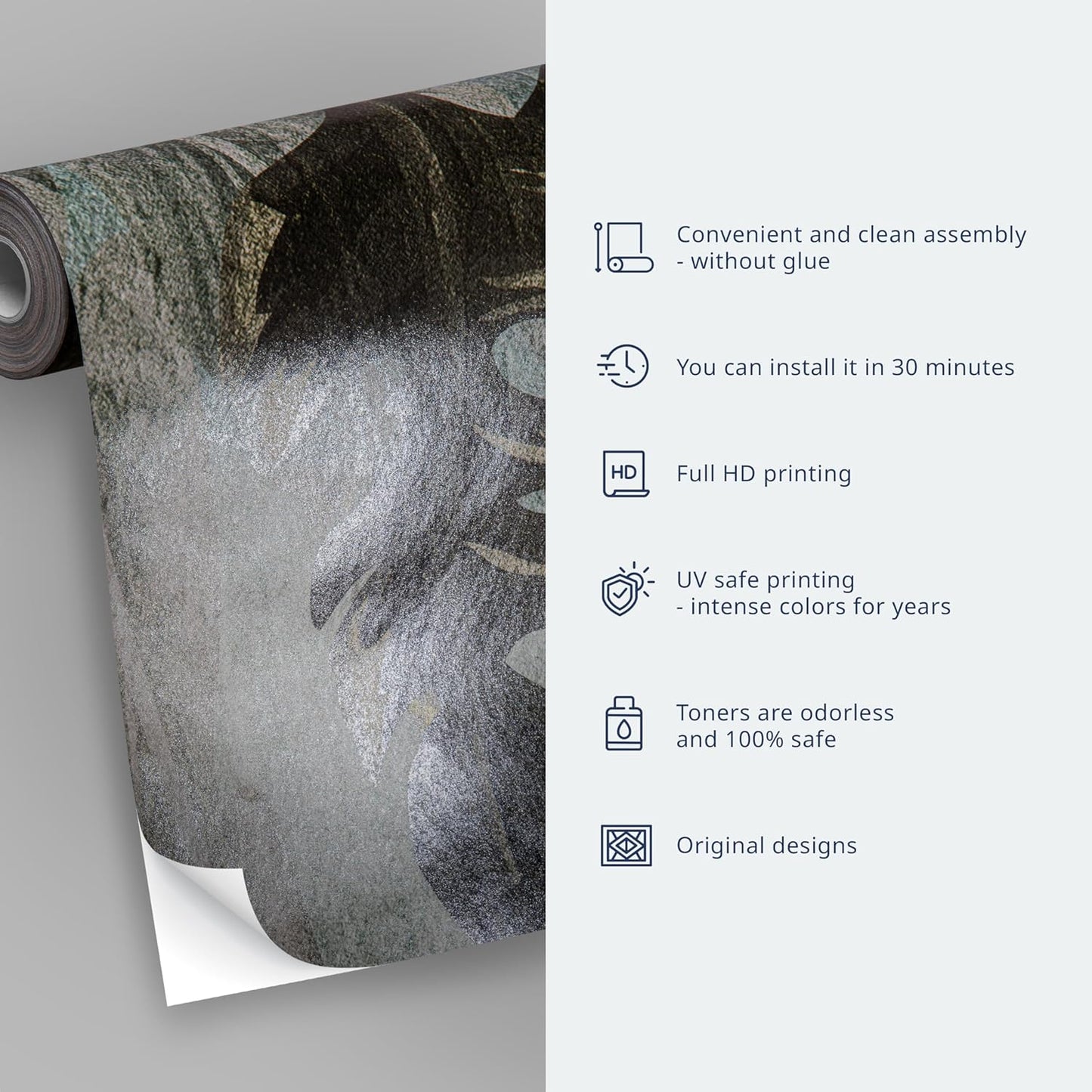 artgeist Wall Mural Nature 173x124 in - Peel and Stick Self-Adhesive Wallpaper Removable Large Sticker Foil Wall Decor Print Picture Image Design Botanics Plants 3D Effect b-B-0600-a-a