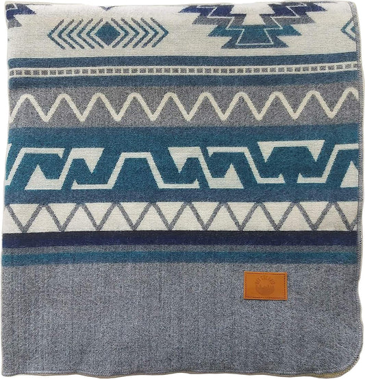 Inca Aztec Throw, Queen, King Blanket | Southwest Indian Navajo Boho Style | Native Cover for Camping, Bedding, Couch, Vanlife | Faux Alpaca, Lightweight, Hypoallergenic (Condor Gray, Queen)